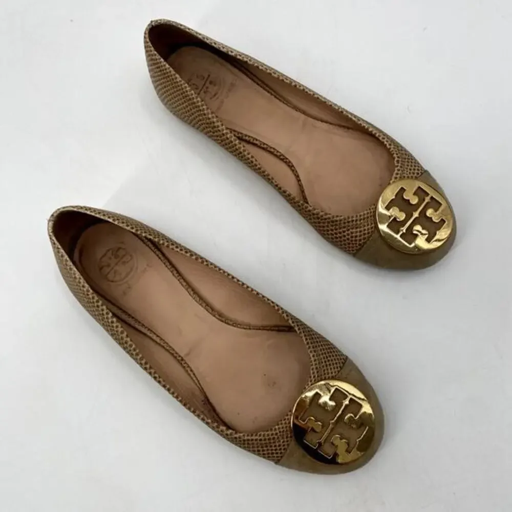 Tory Burch Tan Round Toe Ballet‎ Flats
